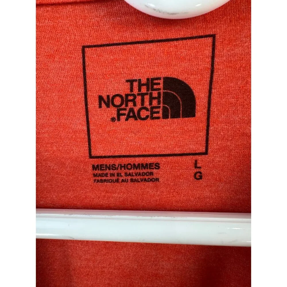The North Face T-Shirt‎ Mens Large Orange White Stars Spellout TNF Logo Gorpcore